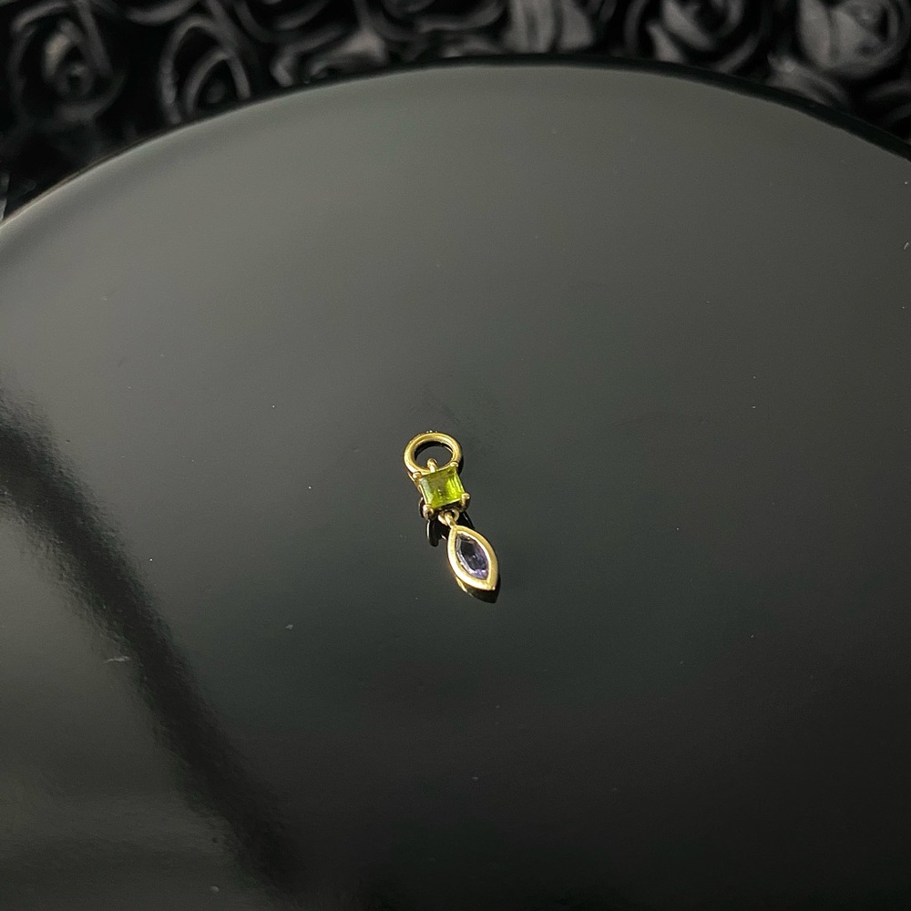 MEJURI 14k Gem Hoop Charm